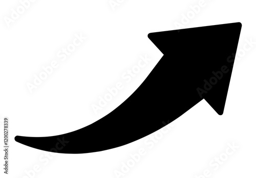 Black arrow icon isolated on transparent background, perfect for apps and websites.