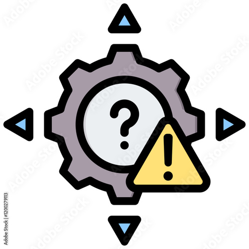 Random Error Outline Color Icon