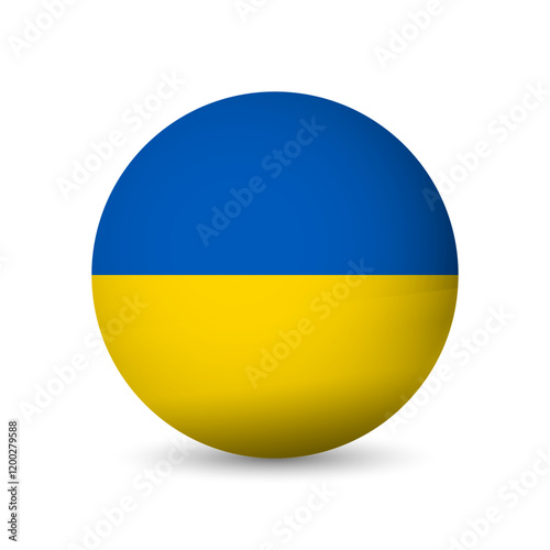 Ukraine flag - 3D sphere in colours of flag representing a country cultural identity and heritage. The essence of national pride and unity. Vector object on white background. Free Download Ukraine flag - 3D sphere in colours of flag representing a country cultural identity and heritage. The essence of national pride and unity. Vector object on white background. - GFXLoad