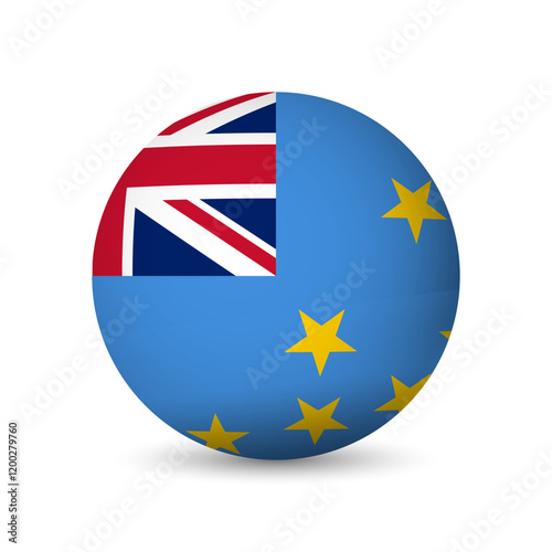 Free Download Tuvalu flag - 3D sphere in colours of flag representing a country cultural identity and heritage. The essence of national pride and unity. Vector object on white background. - GFXLoad