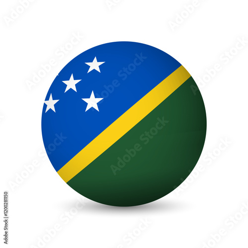 Free Download Solomon Islands flag - 3D sphere in colours of flag representing a country cultural identity and heritage. The essence of national pride and unity. Vector object on white background. - GFXLoad