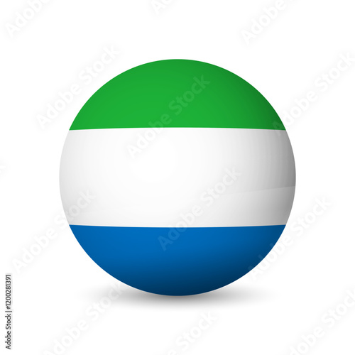 Sierra Leone flag - 3D sphere in colours of flag representing a country cultural identity and heritage. The essence of national pride and unity. Vector object on white background. Free Download Sierra Leone flag - 3D sphere in colours of flag representing a country cultural identity and heritage. The essence of national pride and unity. Vector object on white background. - GFXLoad