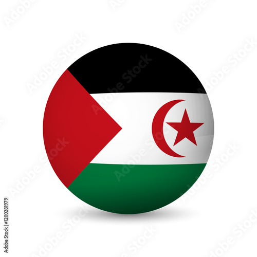 Free Download Sahrawi Arab Democratic Republic flag - 3D sphere in colours of flag representing a country cultural identity and heritage. The essence of national pride and unity. Vector object on white background. - GFXLoad