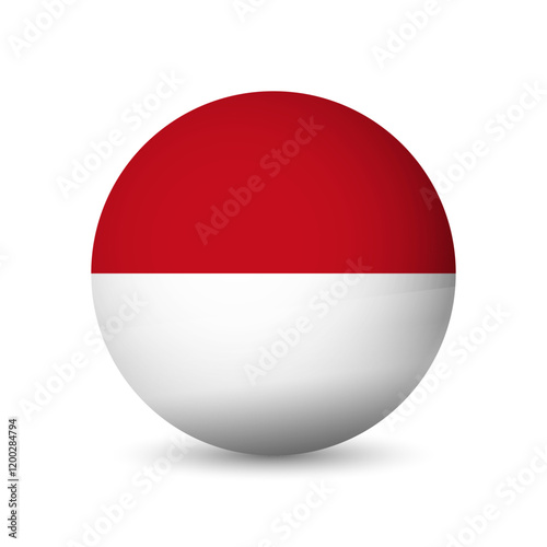 Free Download Monaco flag - 3D sphere in colours of flag representing a country cultural identity and heritage. The essence of national pride and unity. Vector object on white background. - GFXLoad