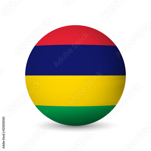 Free Download Mauritius flag - 3D sphere in colours of flag representing a country cultural identity and heritage. The essence of national pride and unity. Vector object on white background. - GFXLoad