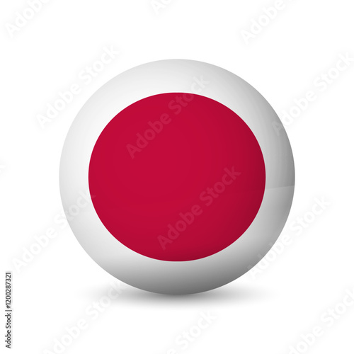 Free Download Japan flag - 3D sphere in colours of flag representing a country cultural identity and heritage. The essence of national pride and unity. Vector object on white background. - GFXLoad