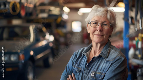 portrait of a small business owner of an automobile repair shop