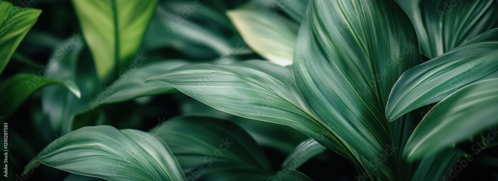 Green leaves with a blurred background and ample copy space, a banner for a green environment concept Generative AI Green leaves with a blurred background and ample copy space, a banner for a green environment concept Generative AI