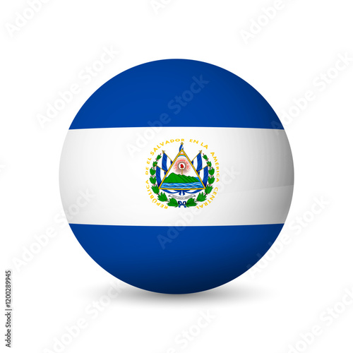 Free Download El Salvador flag - 3D sphere in colours of flag representing a country cultural identity and heritage. The essence of national pride and unity. Vector object on white background. - GFXLoad