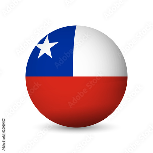 Free Download Chile flag - 3D sphere in colours of flag representing a country cultural identity and heritage. The essence of national pride and unity. Vector object on white background. - GFXLoad
