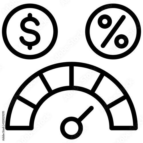 Credit Score Outline Icon