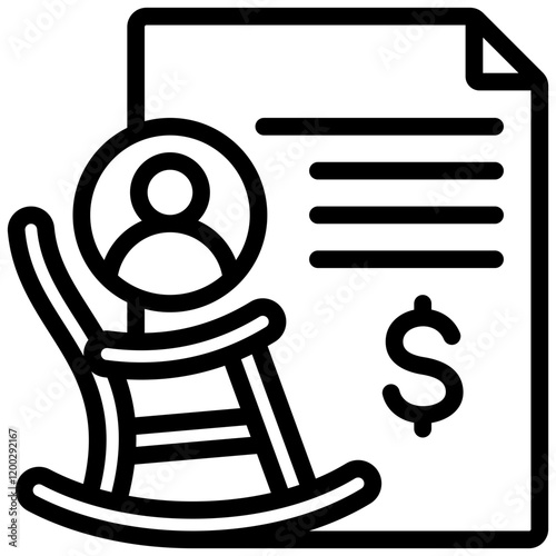 Individual Retirement Account Outline Icon