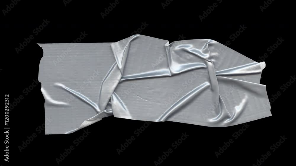 Duct Tape Stop Motion Collage style Animation. Slideshow Sticky tape stuck. Frame by frame Sequence of grey Masking Tape to stick and hold title and signs. 4K Seamless loop with Alpha.