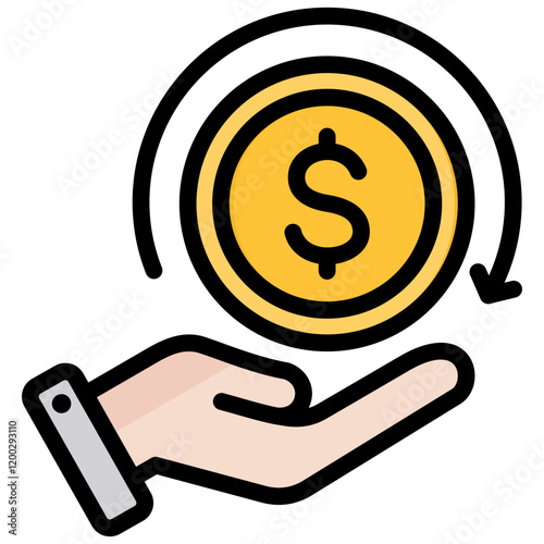Savings Outline Color Icon