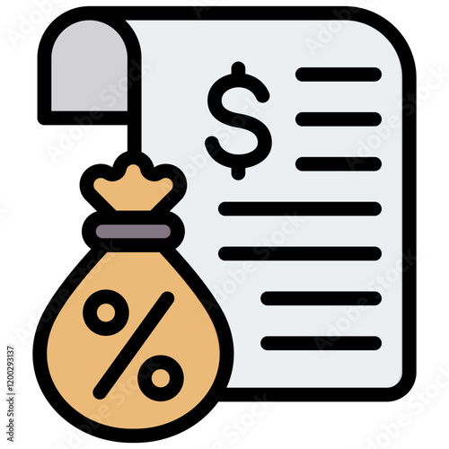Debt Outline Color Icon