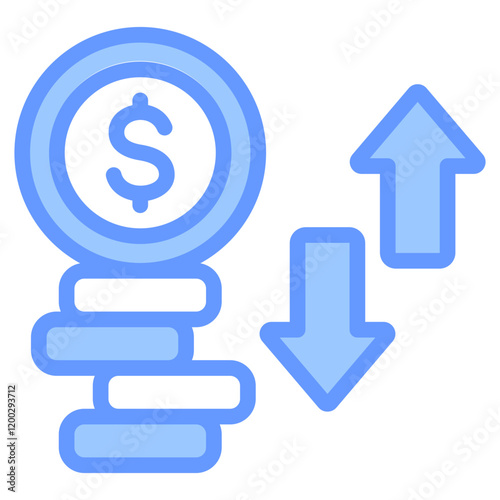 Cash Flow Blue Icon