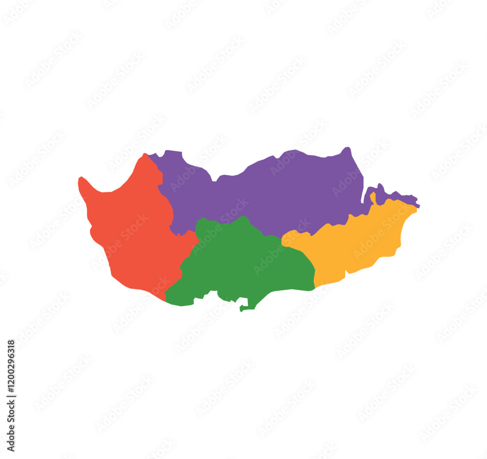 Fototapeta premium Multicolor Cyprus map political regions simple flat vector