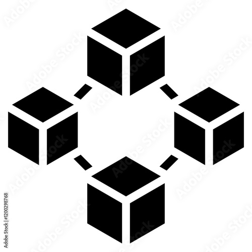 Block Chain Glyph Icon