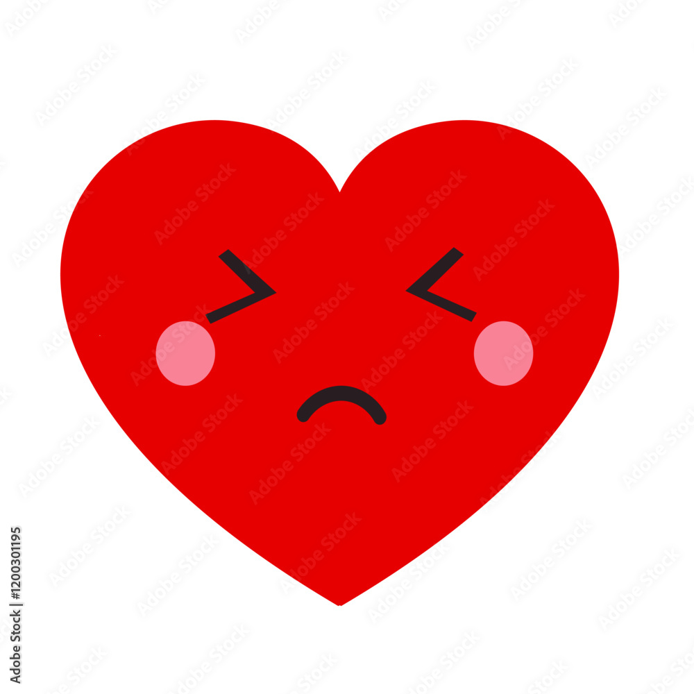 Character heart. Vector hand drawn illustration isolated on white background. Character heart. Vector hand drawn illustration isolated on white background.