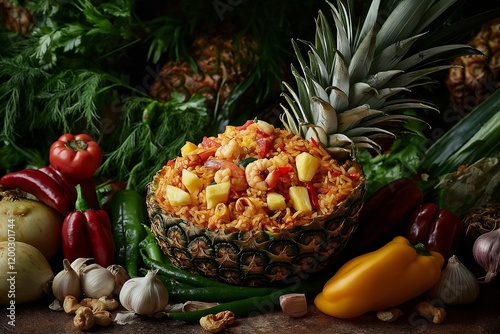 Khao Pad Sapparot: Thai Fried Rice in a Pineapple photo