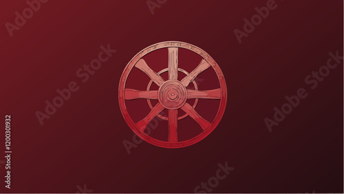 Buddhist Dharma Wheel Illustration