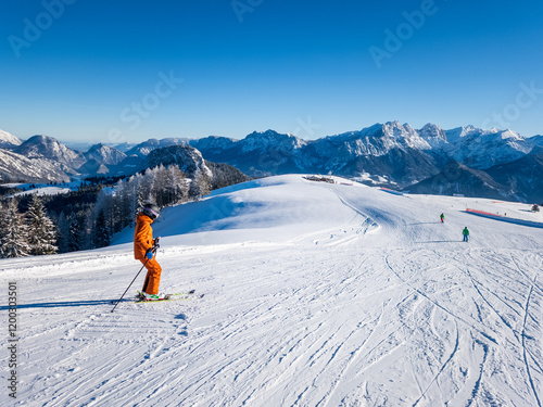 Lofer ski resort in winter, Austria