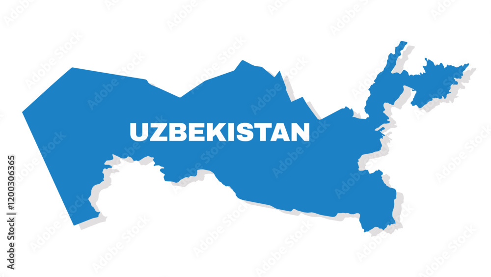 Fototapeta premium Uzbekistan simple flat vector illustration map