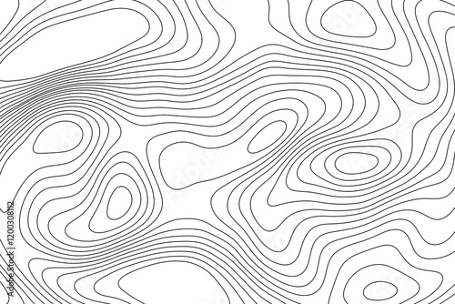 Black on white abstract perspective line wave stripes with 3d dimensional effect isolated on black. Eps 10
