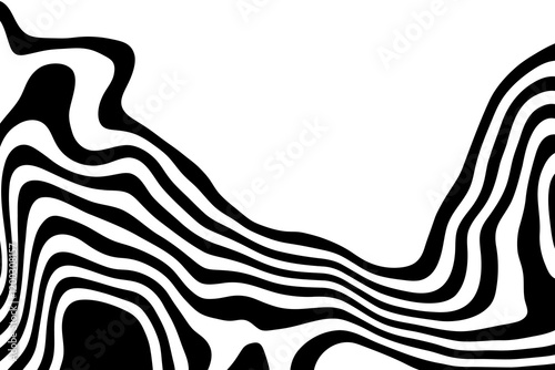 Black and white line pattern abstract background texture. Curvy and wavy backdrop. Eps 10