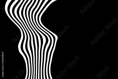 Abstract black and white brush lines. wave background. Vector illustration. Eps 10