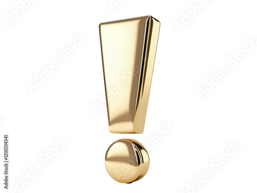 Isolated Golden Exclamation Mark