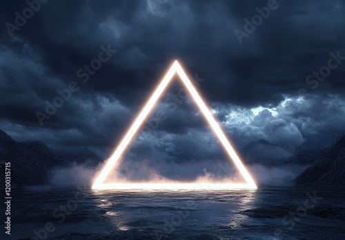 3d rendering abstract futuristic background with neon