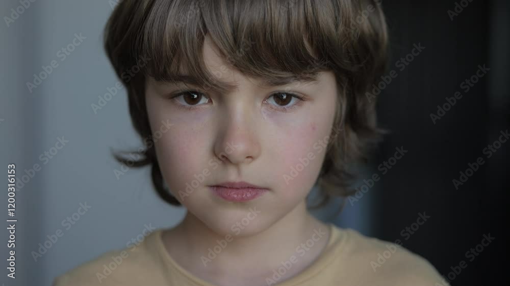 Portrait Little Boy Looking at Camera. Face Contemplative Child. Close-up Portrait of Confident Inquisitive Happy Caucasian Teenage Boy. Positive Health Life. Schoolboy Elementary Student. Portrait Little Boy Looking at Camera. Face Contemplative Child. Close-up Portrait of Confident Inquisitive Happy Caucasian Teenage Boy. Positive Health Life. Schoolboy Elementary Student.
