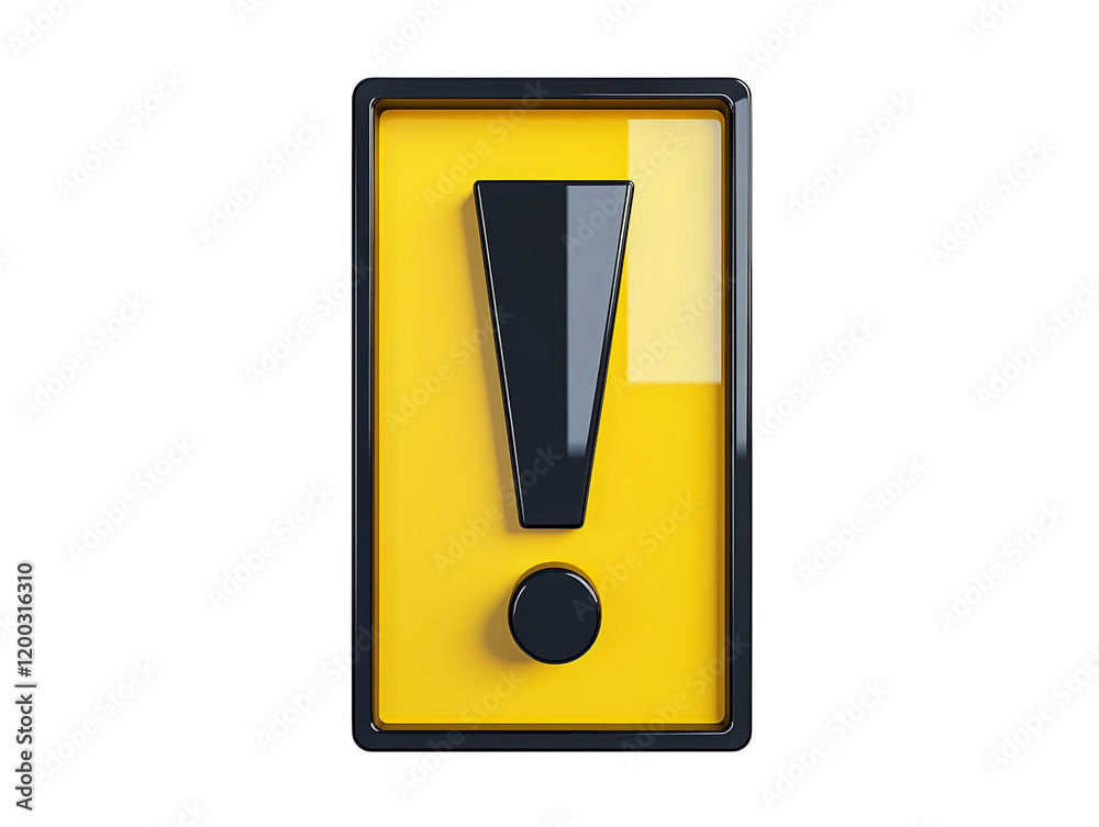 Isolated Yellow Warning Sign with Exclamation Mark Isolated Yellow Warning Sign with Exclamation Mark