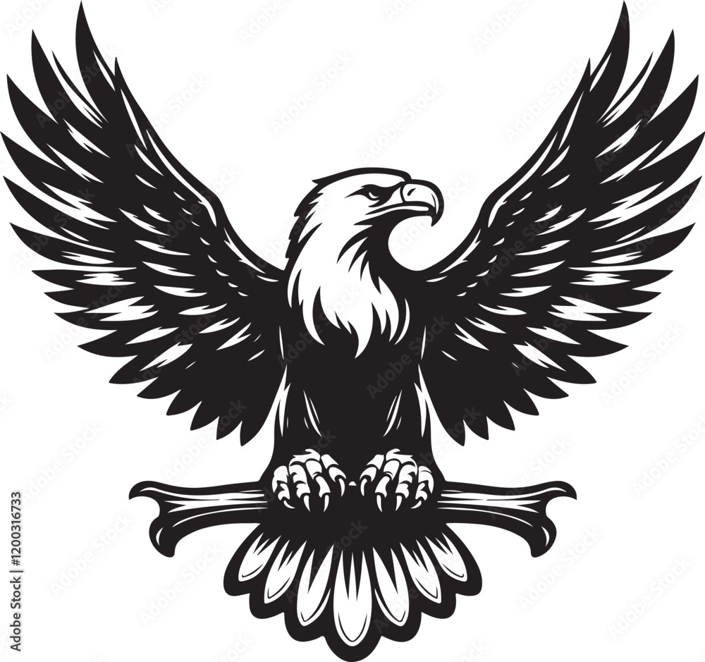 Obraz premium Eagle icon silhouette vector with white background