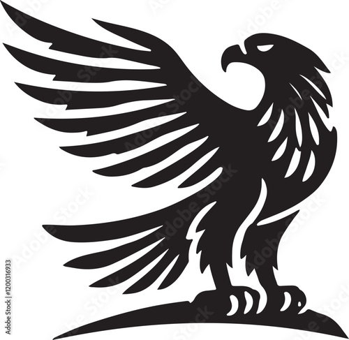 Eagle icon silhouette vector with white background
