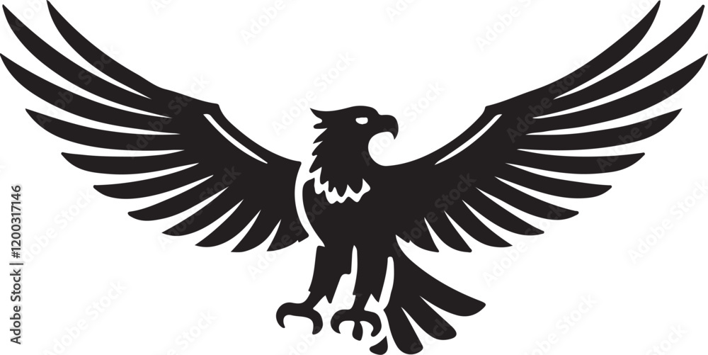 Obraz premium Eagle icon silhouette vector with white background