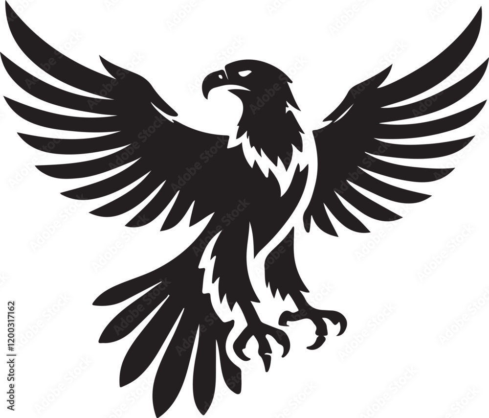 Obraz premium Eagle icon silhouette vector with white background