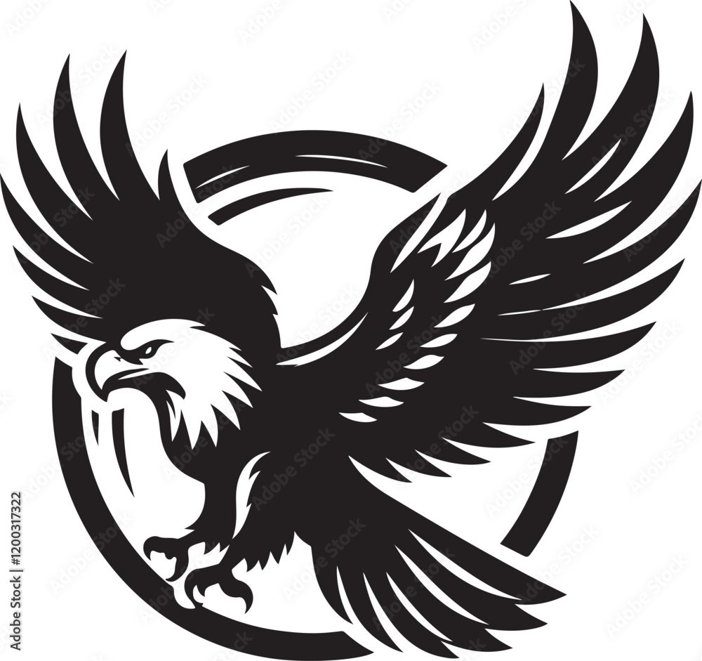 Obraz premium Eagle icon silhouette vector with white background