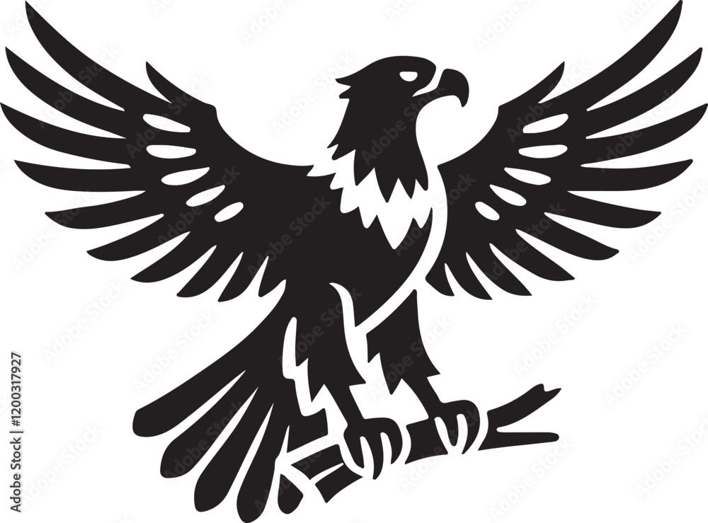 Obraz premium Eagle icon silhouette vector with white background