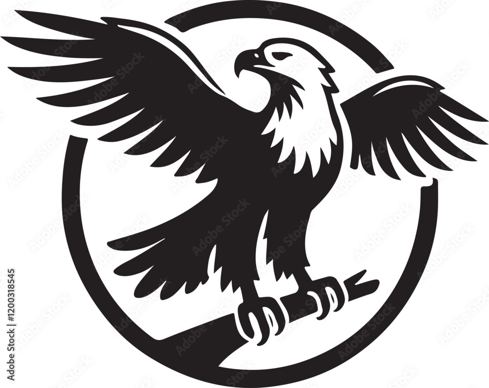 Obraz premium Eagle icon silhouette vector with white background