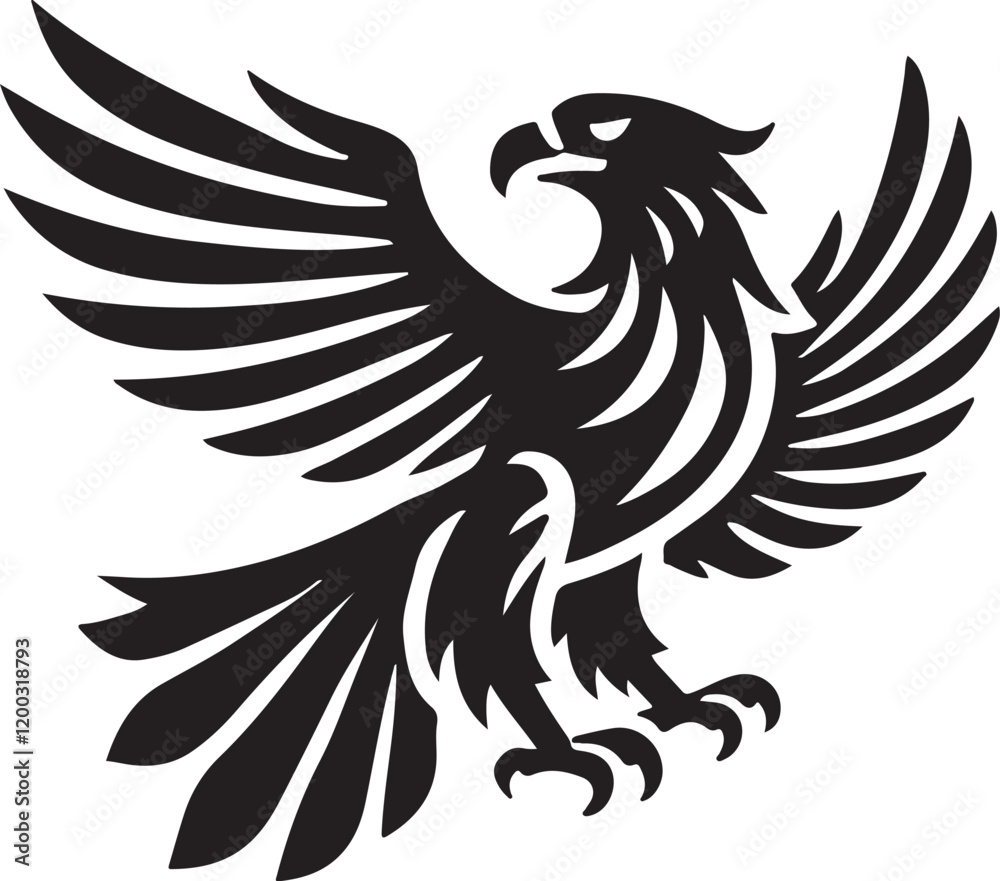 Obraz premium Eagle icon silhouette vector with white background