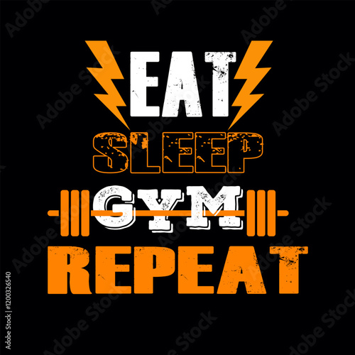 Professionally designed illustration of a logo that goes to the gym, eats, sleeps, and repeats.