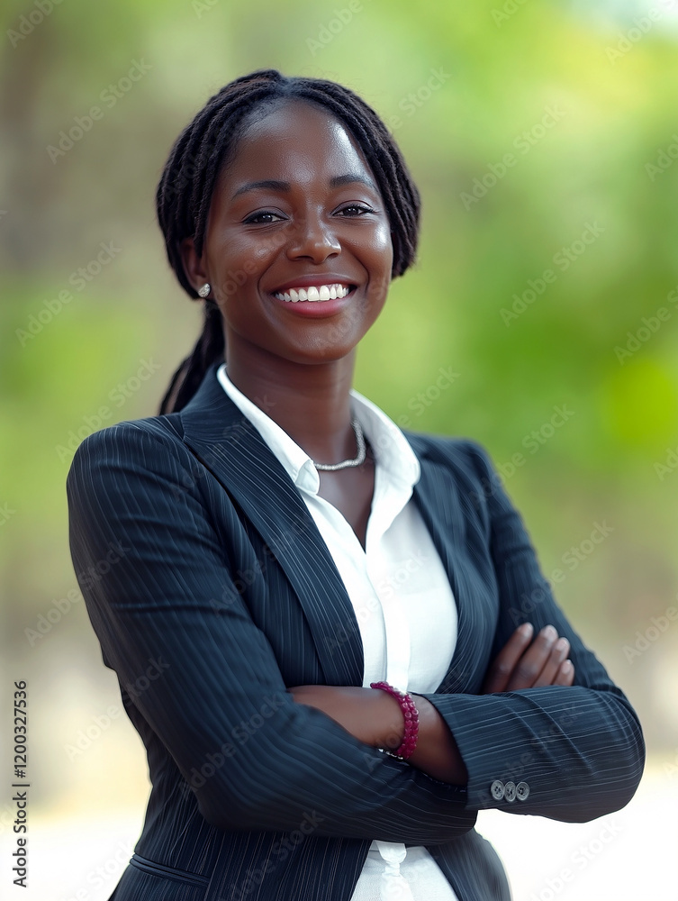 successful confident african american business lady