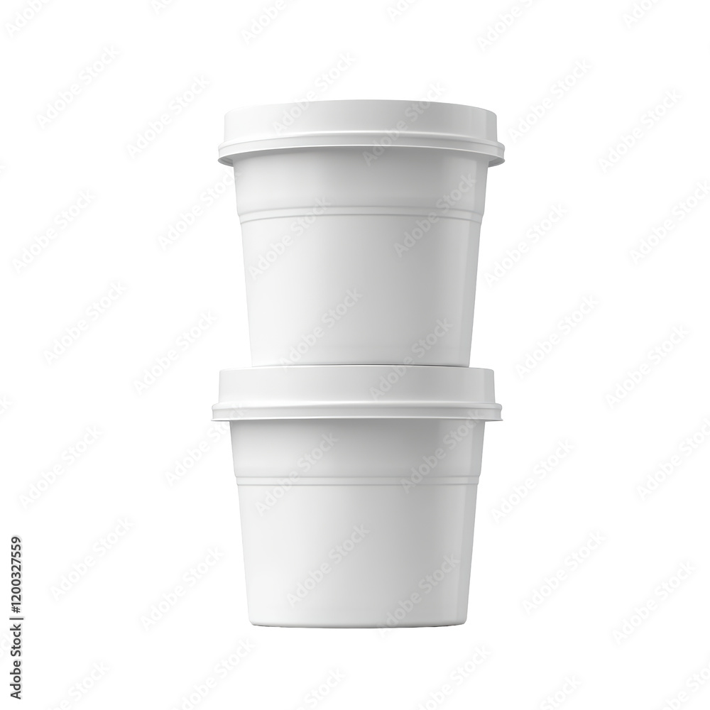 Isolated Stacked White Takeout Food Containers With Lids Isolated Stacked White Takeout Food Containers With Lids