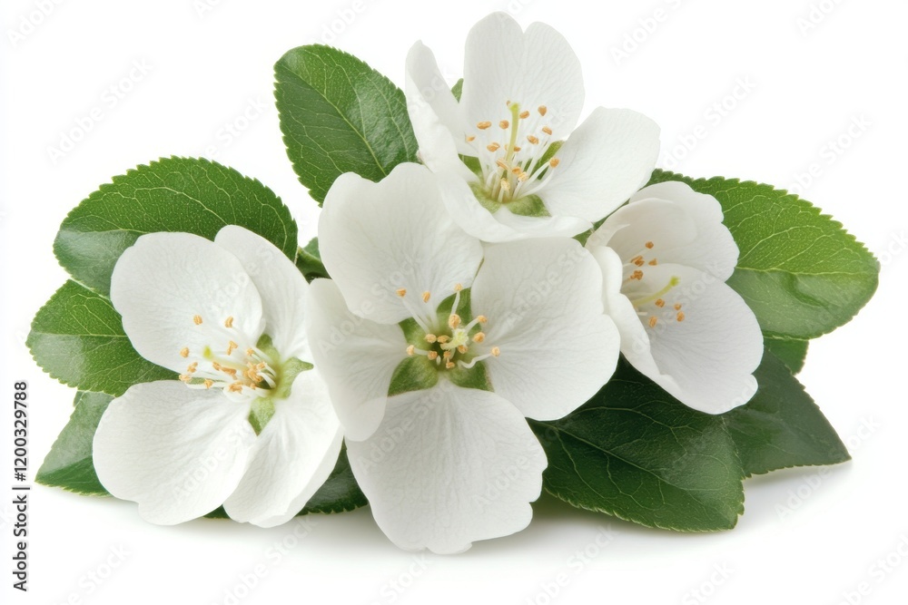 Spring plum sprig isolated and presented for decoration against a white background Spring plum sprig isolated and presented for decoration against a white background