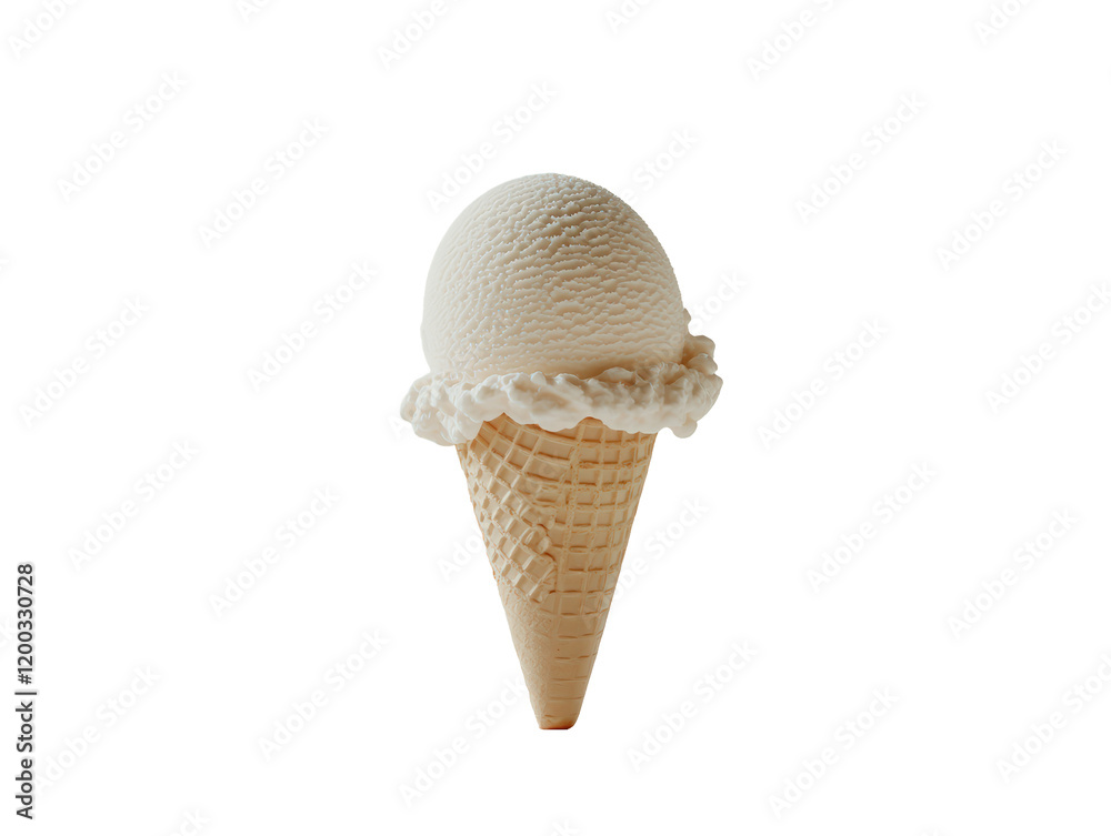 Isolated Scoop of Vanilla Ice Cream on a Cone Isolated Scoop of Vanilla Ice Cream on a Cone