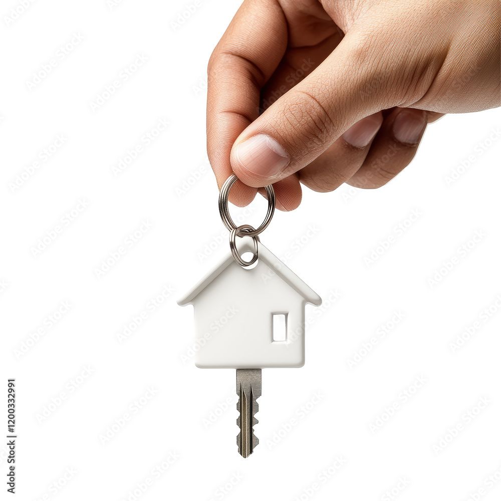 Isolated Hand Holding White House Key Isolated Hand Holding White House Key