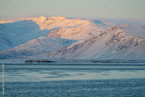 Winter mountain in Iceland