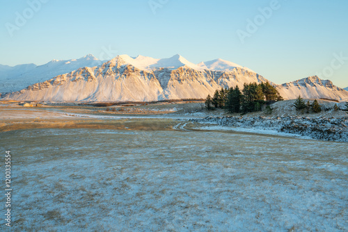 Winter mountain in Iceland